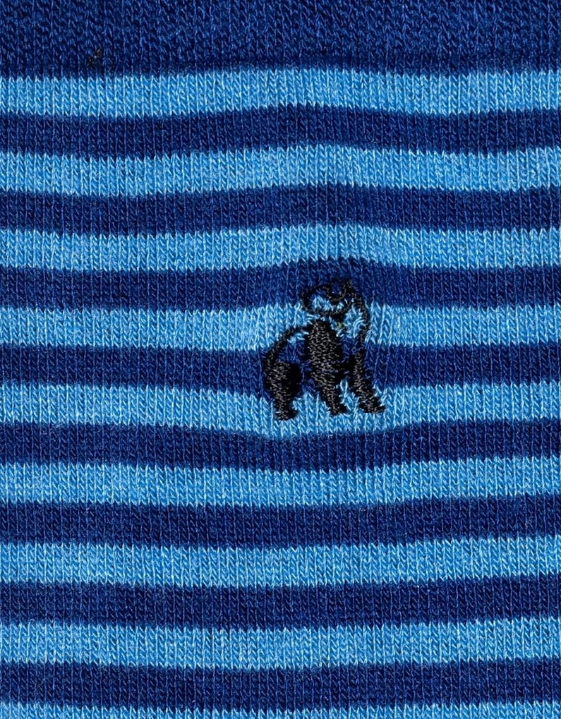 Narrow Stripes Bamboo Socks, Blue/navy