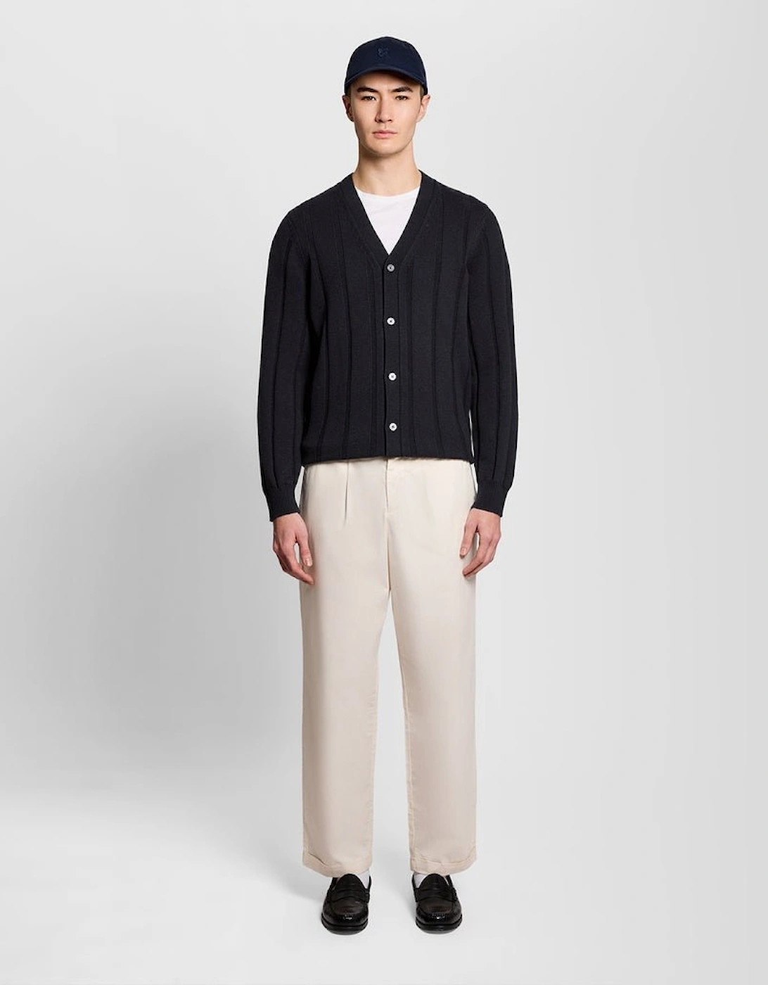 Wool Blend Ribbed Cardigan