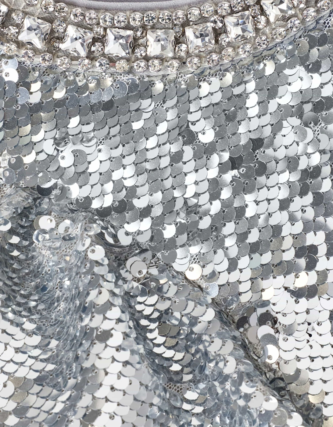 Girls Sequin Top in Silver