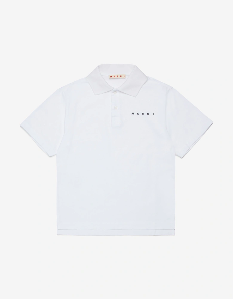 Kids Logo Polo Shirt in White
