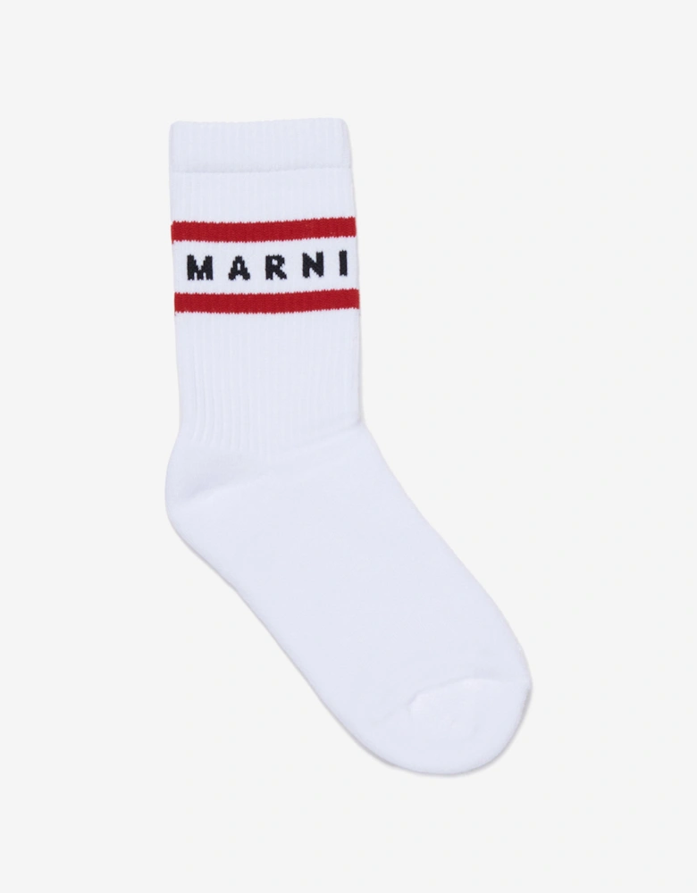 Kids Logo Socks in White