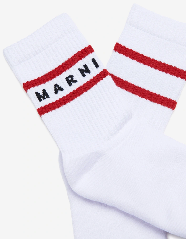 Kids Logo Socks in White