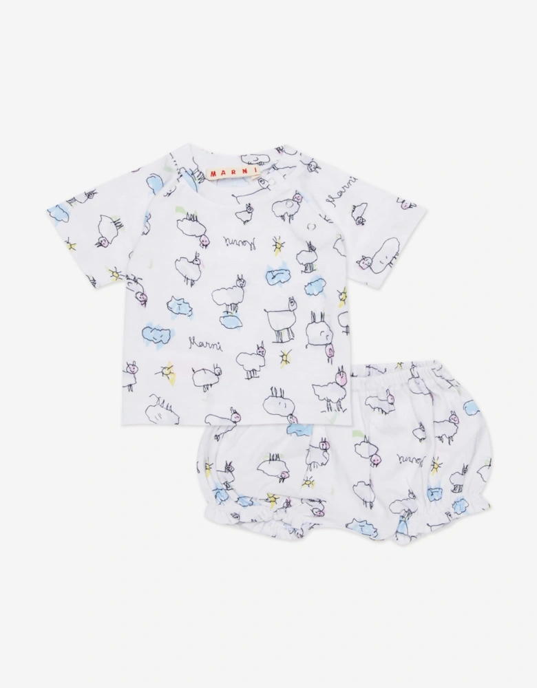 Baby Short Set in White