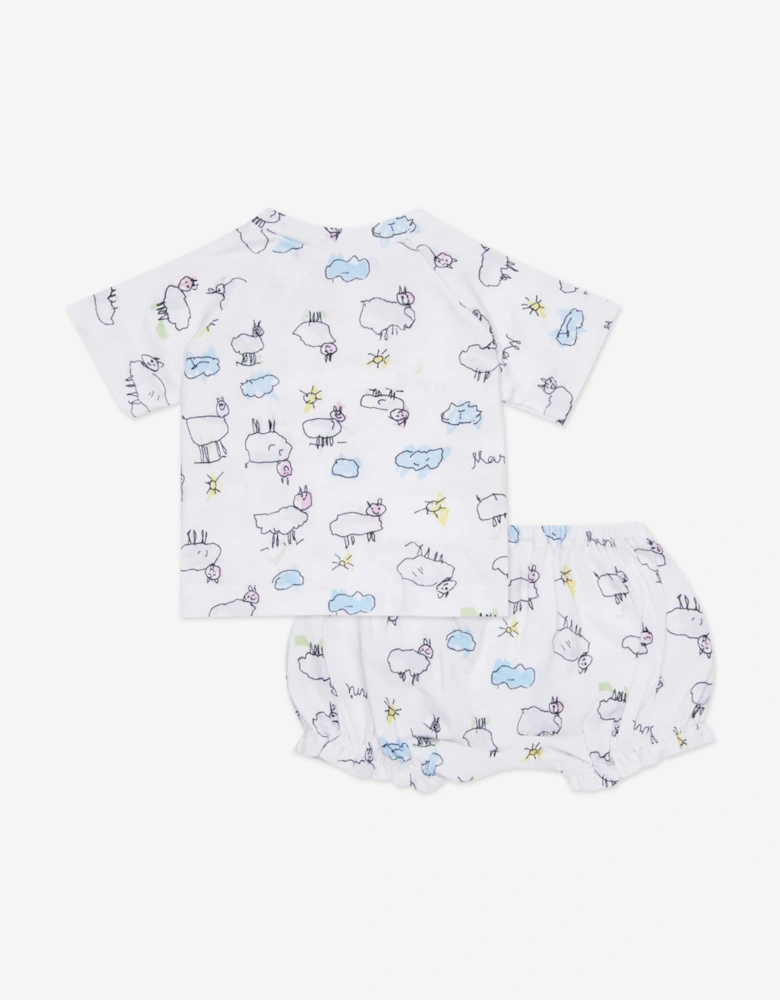 Baby Short Set in White