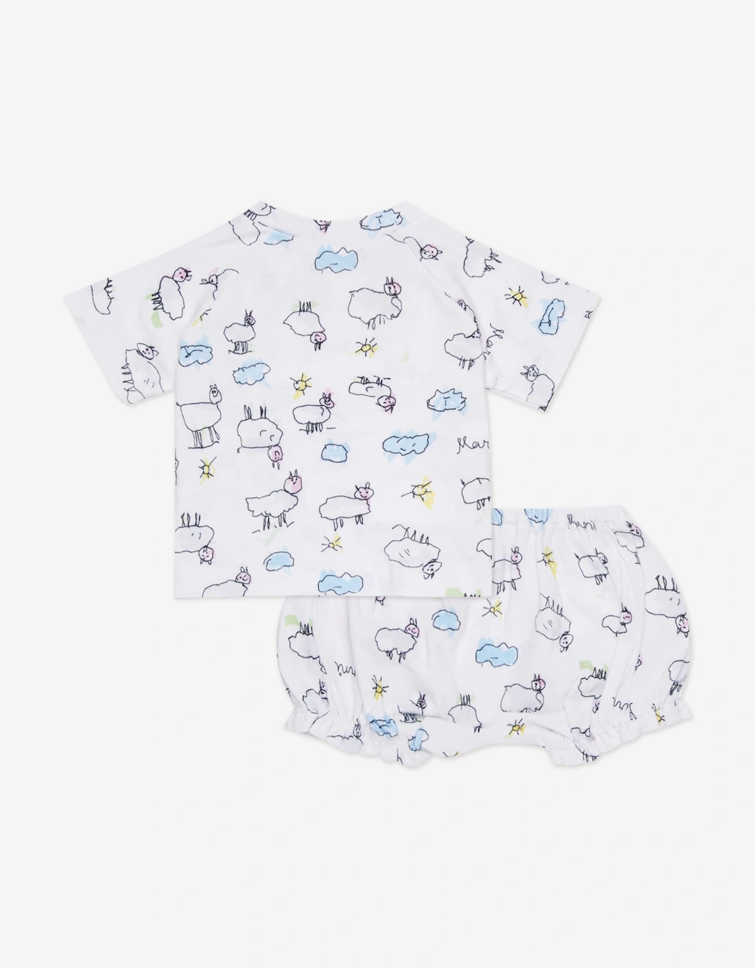 Baby Short Set in White