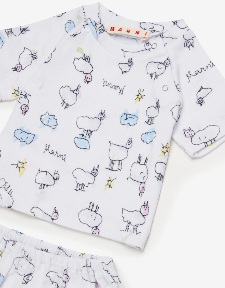 Baby Short Set in White