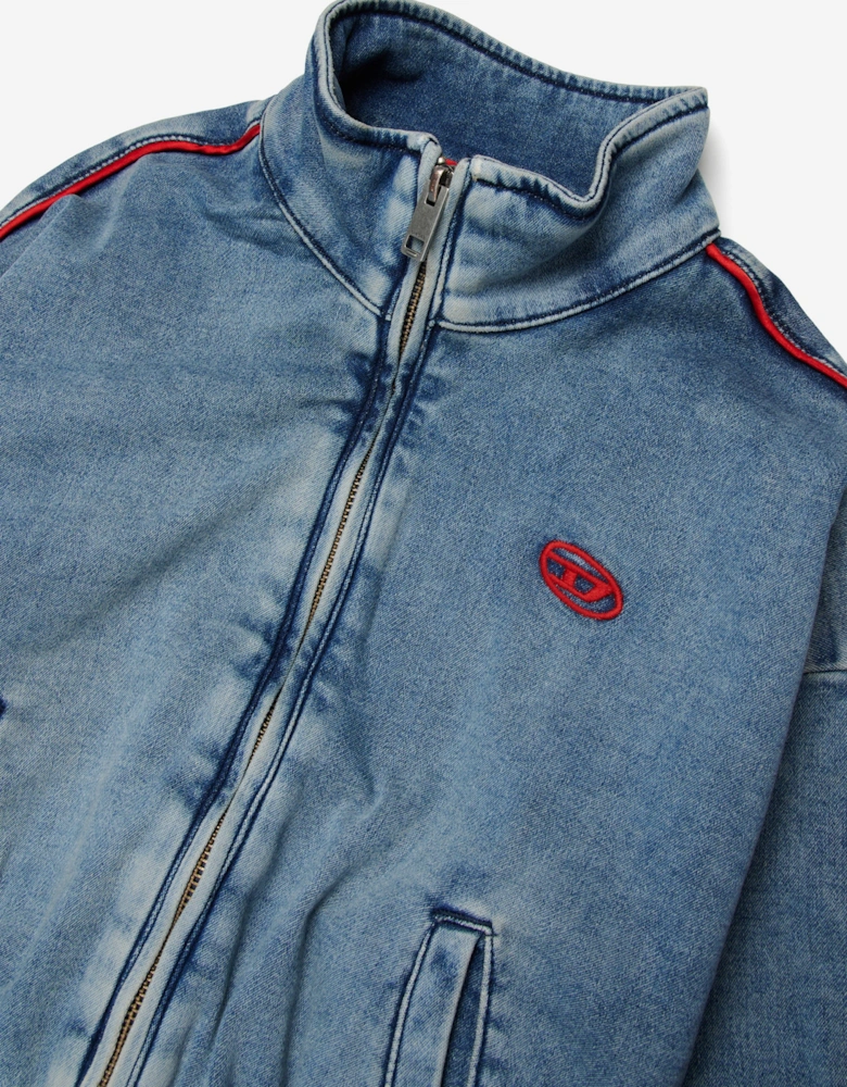 Girls Embroidered Logo Denim Jacket in Blue