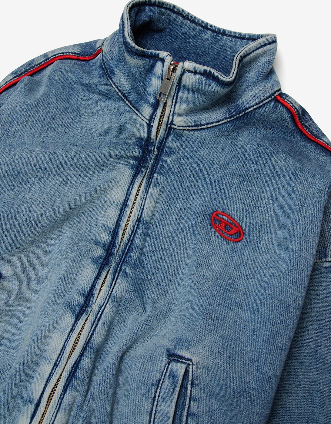 Girls Embroidered Logo Denim Jacket in Blue