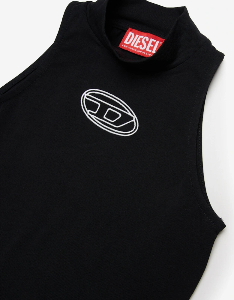 Girls Oval D Logo Bodysuit in Black