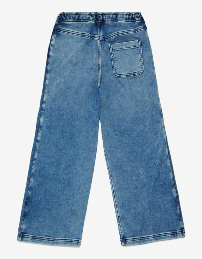 Girls Relaxed Fit Jogger Jeans in Blue