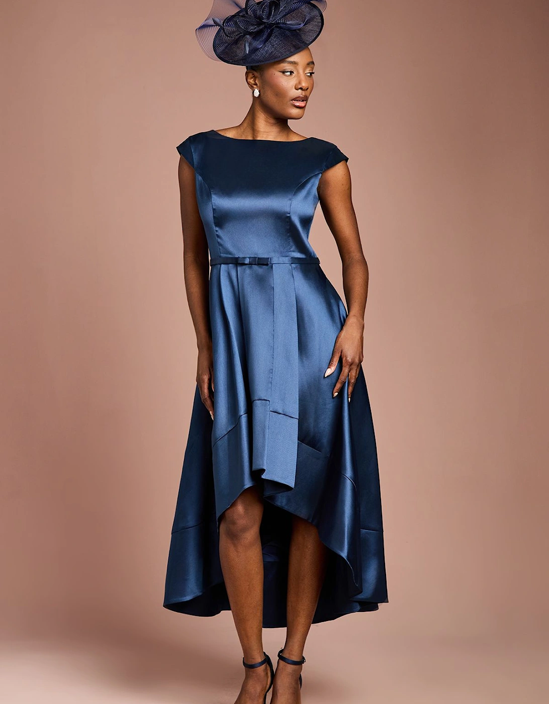 Twill Hi-Lo Printed Midi Dress, 2 of 1