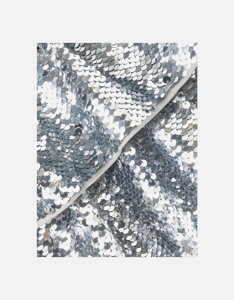 Girls Sequin Tiered Skirt in Silver