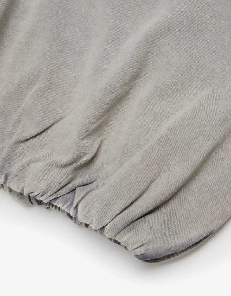 Girls Embroidered Logo Cropped T-Shirt in Grey