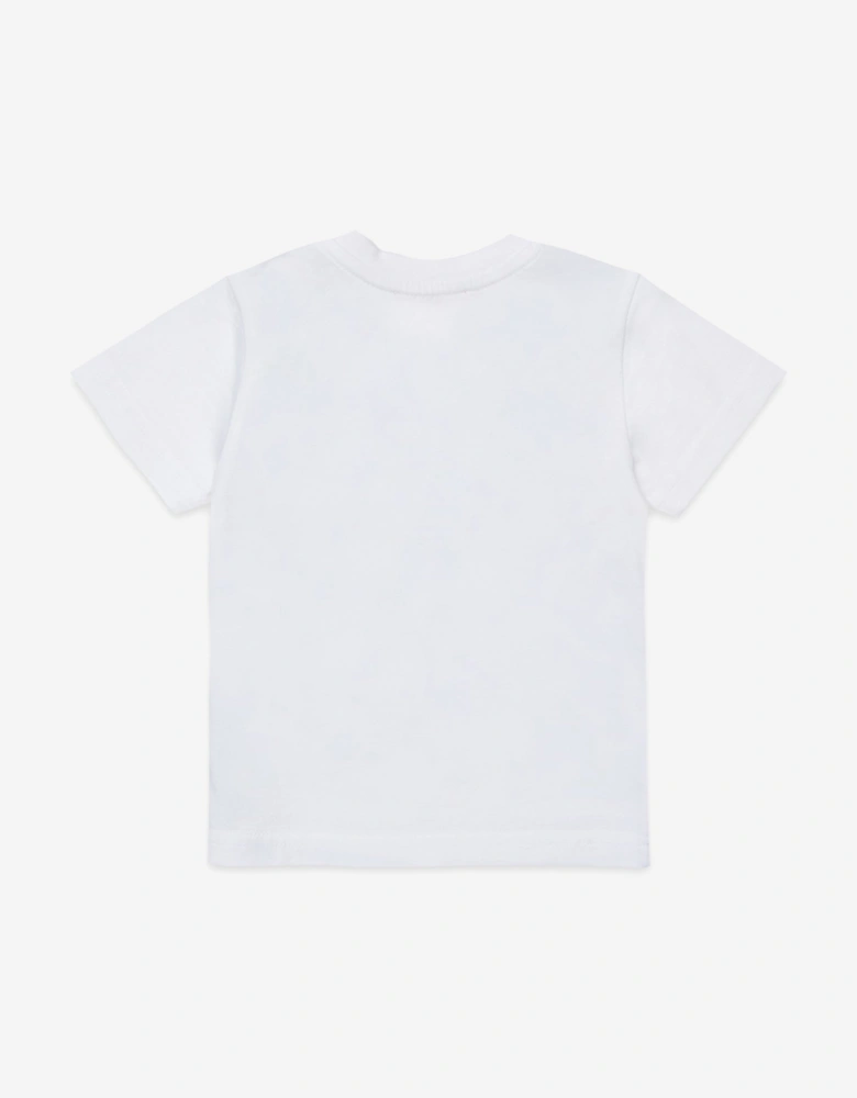 Baby Boys Denim Vest Print T-Shirt in White