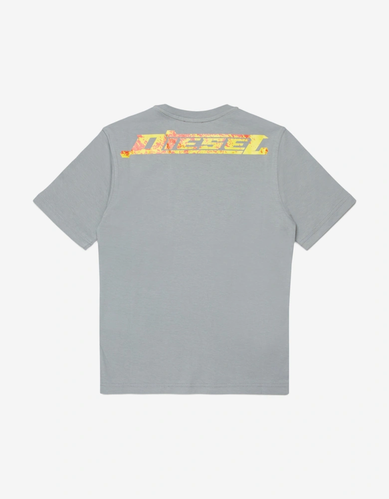 Boys Logo Print T-Shirt in Grey