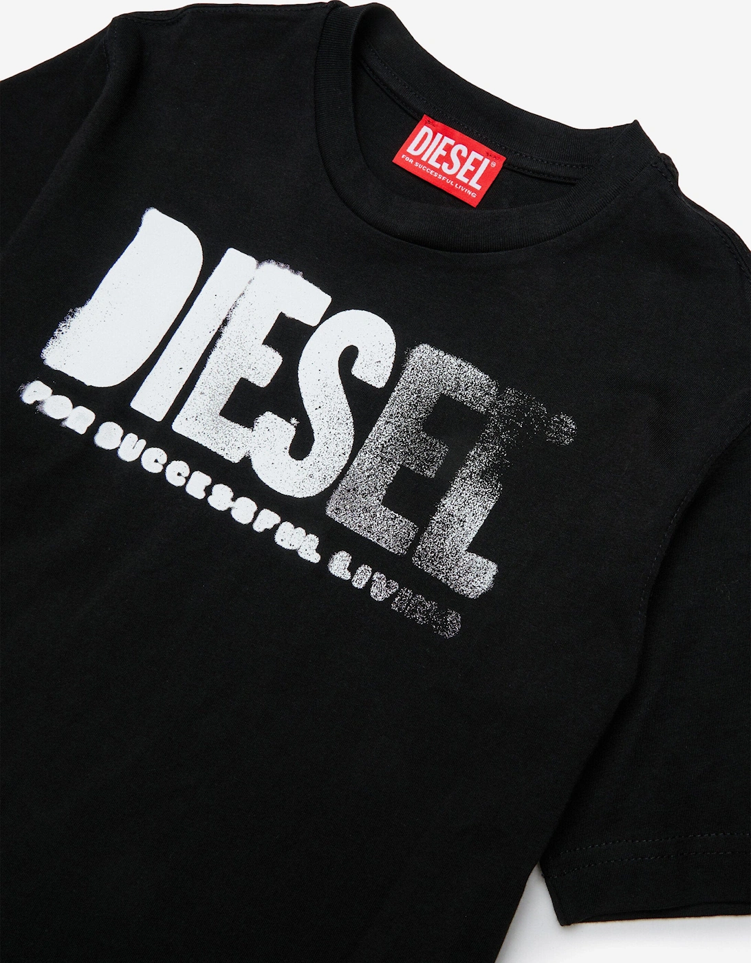 Boys Logo Print T-Shirt in Black