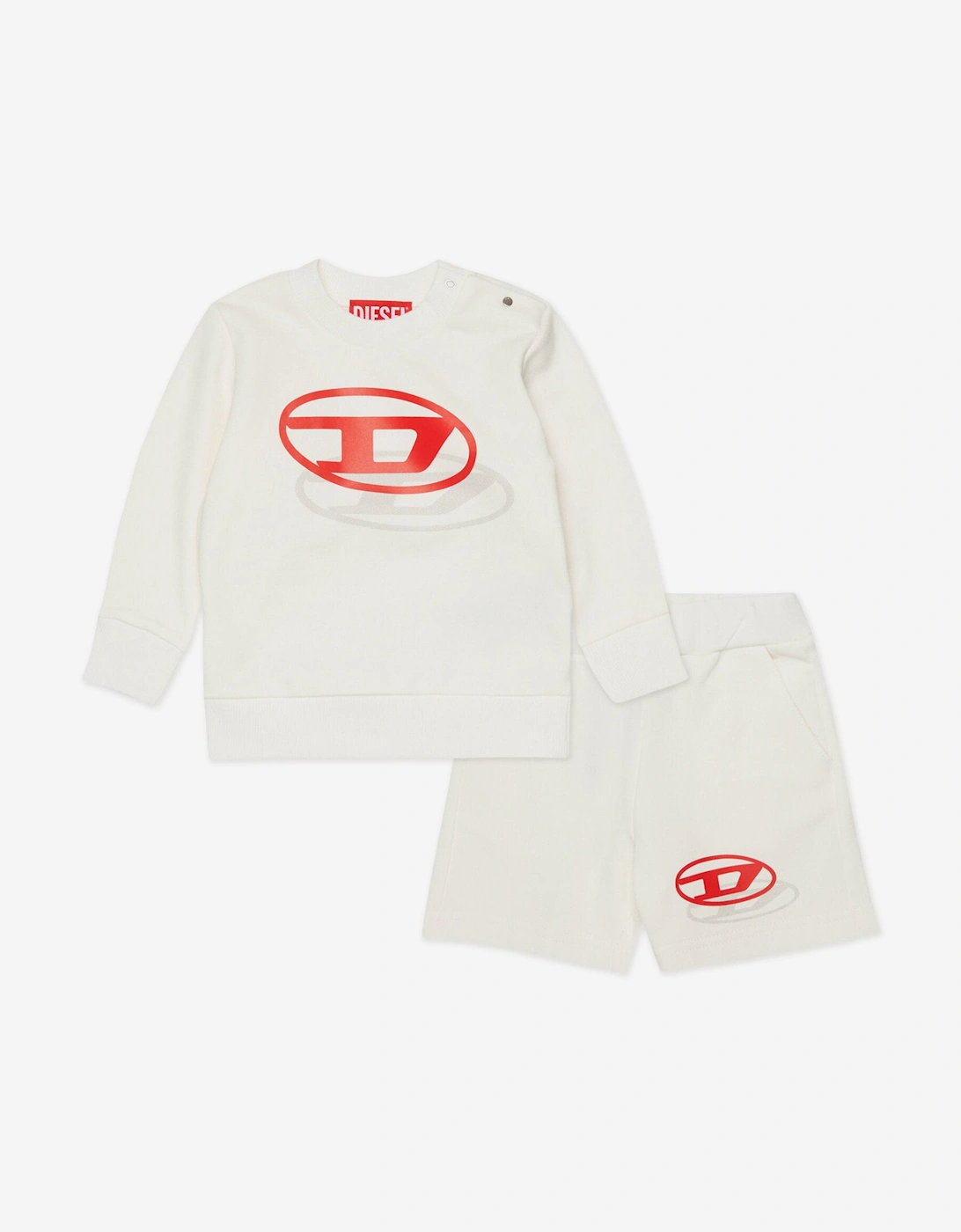 Baby Boys Logo Short Set in Ivory, 6 of 5