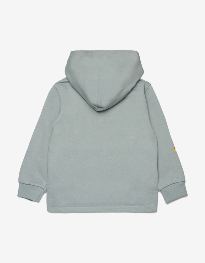 Boys Logo Print Hoodie in Grey