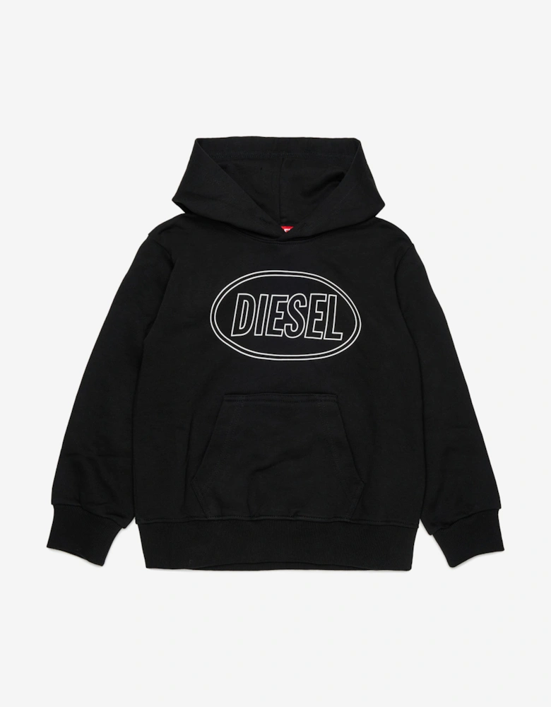 Boys Logo Hoodie in Black