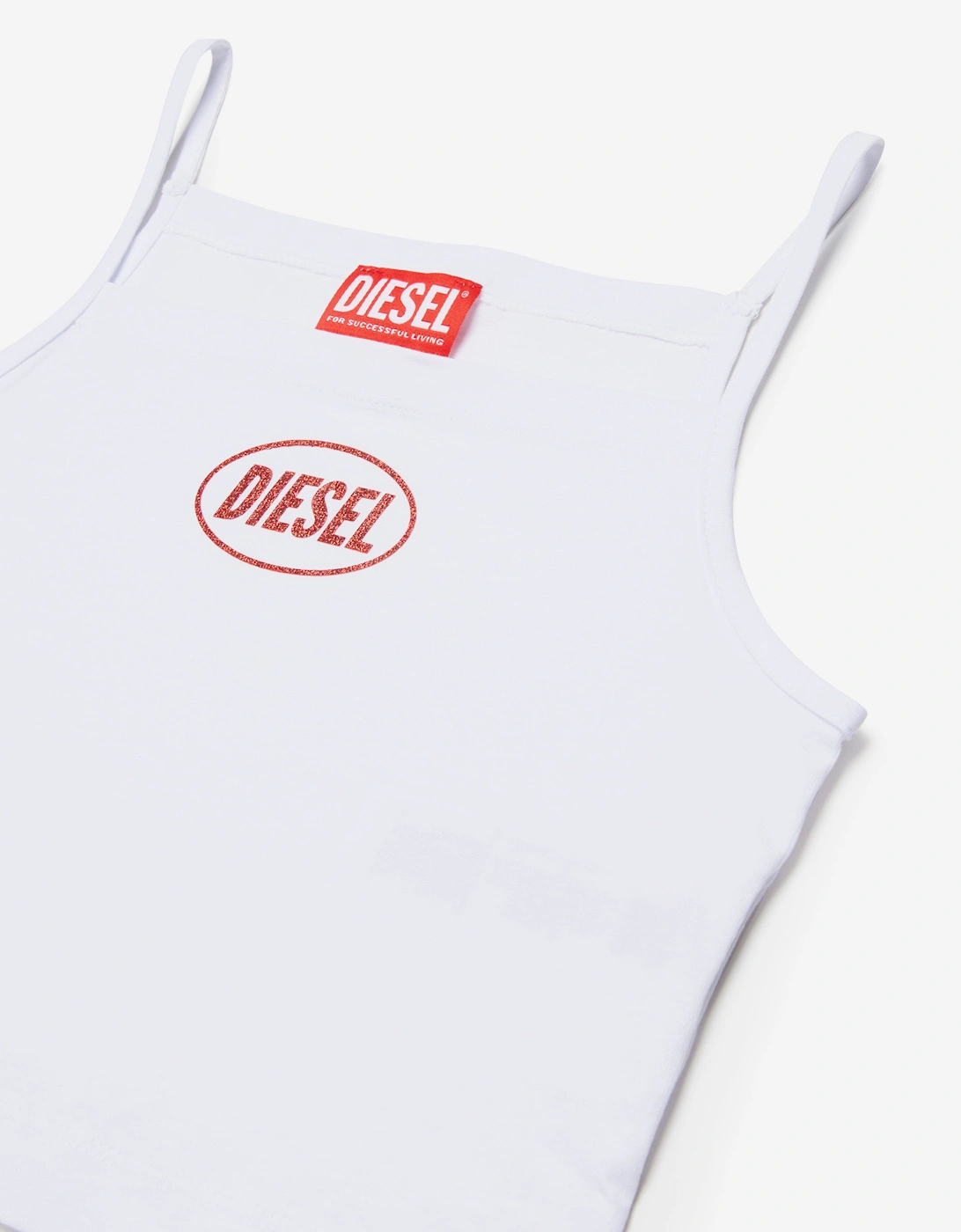 Girls Sleeveless Logo Top in White