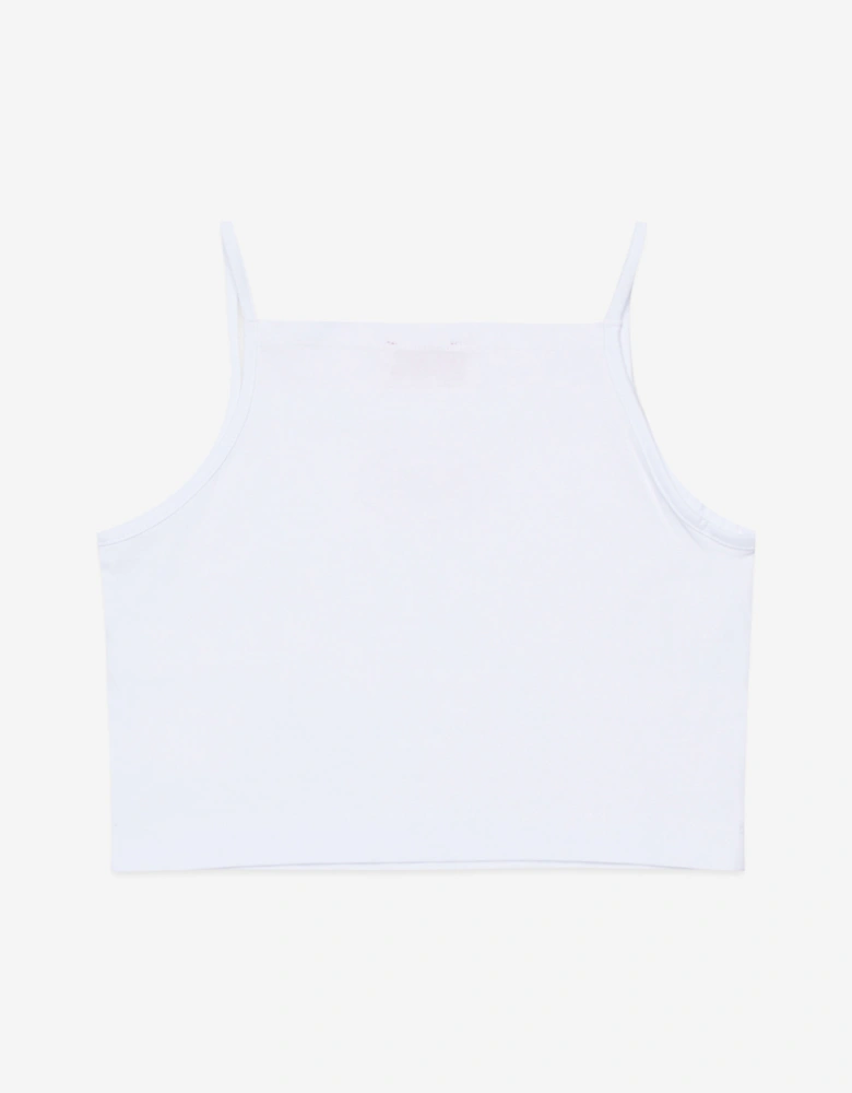 Girls Sleeveless Logo Top in White