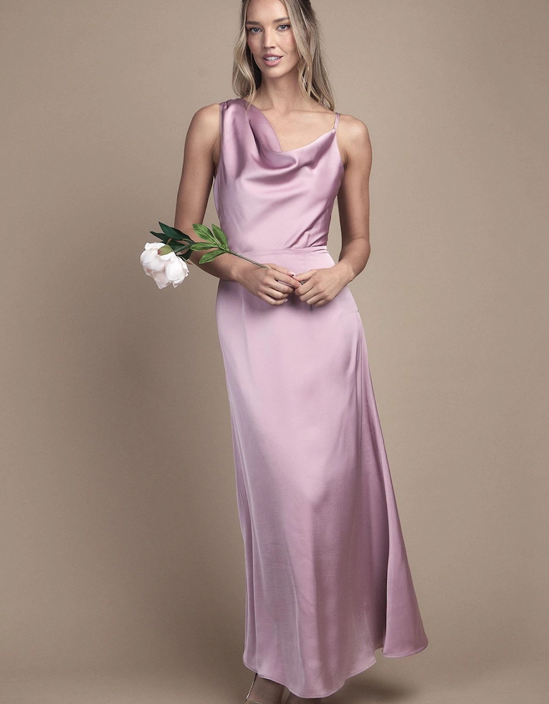 Strappy Cowl Neck Maxi Bridesmaid Dress, 2 of 1
