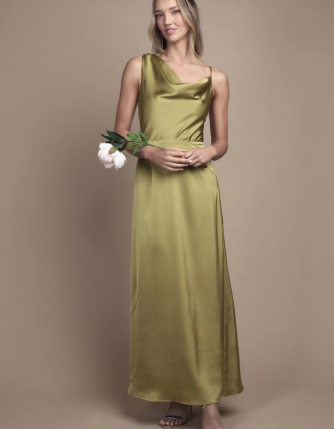 Strappy Cowl Neck Maxi Bridesmaid Dress, 2 of 1