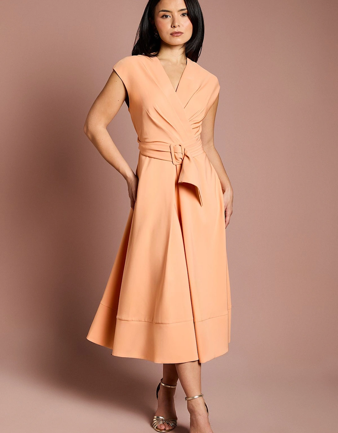 Petite Belted Crepe Dress, 2 of 1