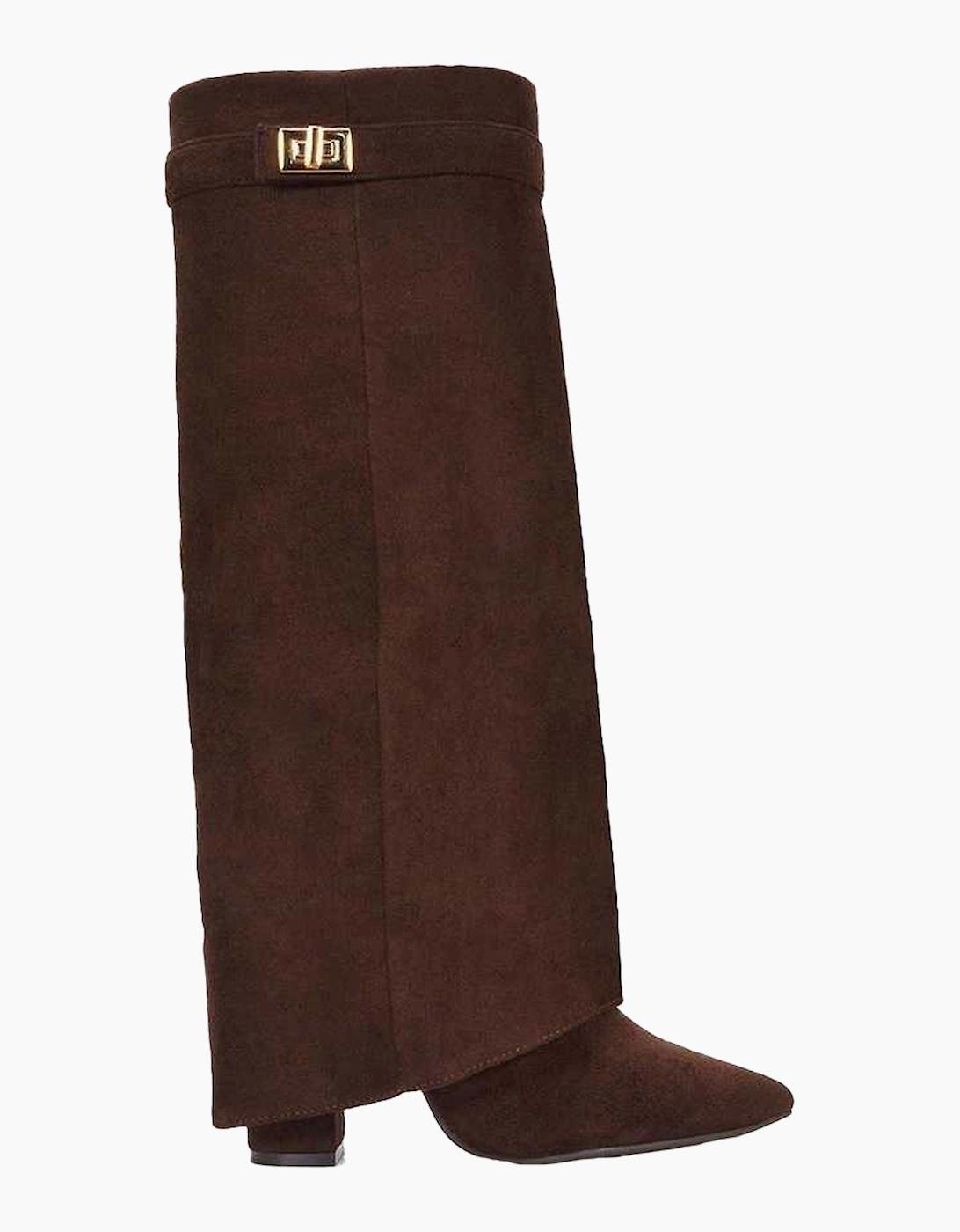 Womens/Ladies Rayna Fold Over Pointed Knee-High Boots