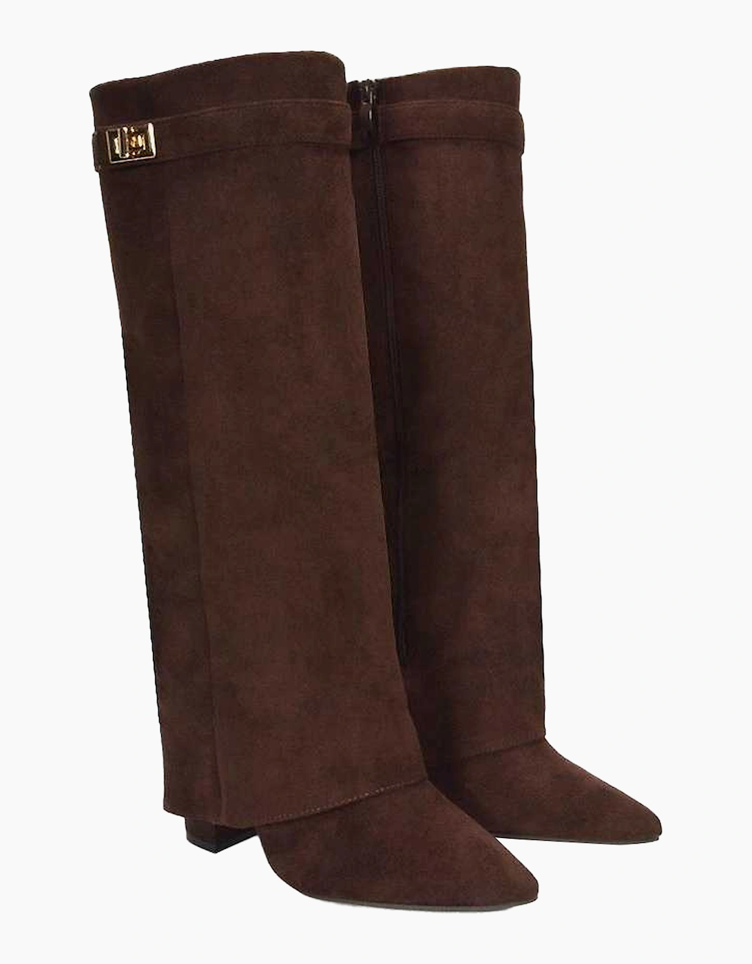 Womens/Ladies Rayna Fold Over Pointed Knee-High Boots