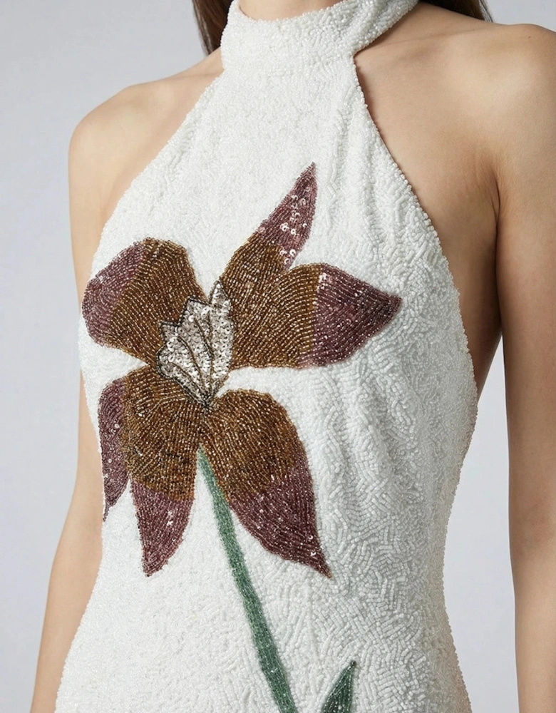 Nola Halter Neck Dress White