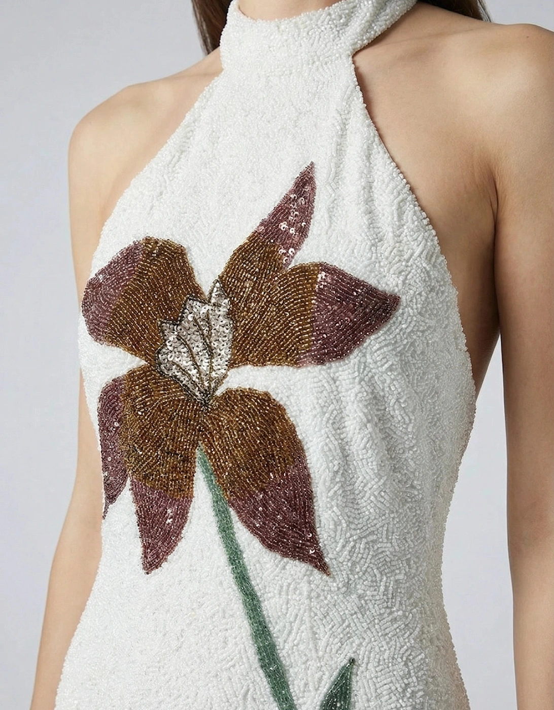 Nola Halter Neck Dress White