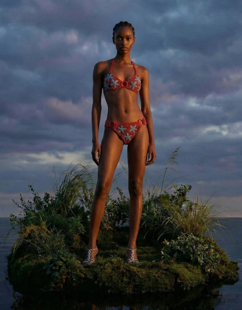 Mia Marina Red Bikini Top