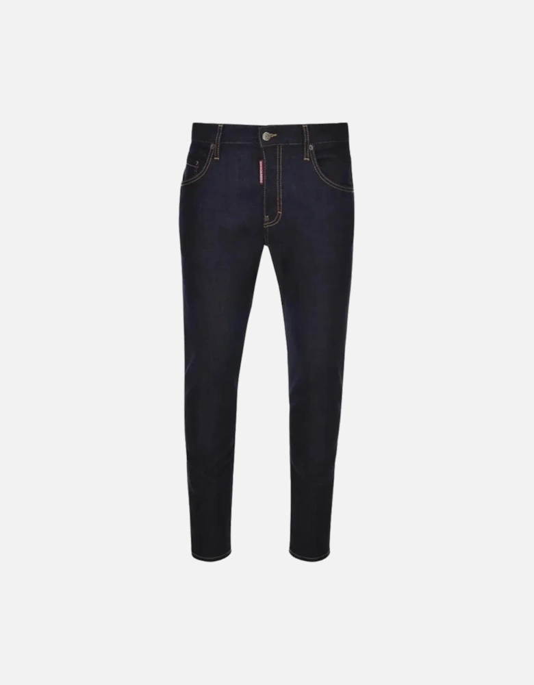 Skater Jean Italian Address Logo Jeans in Dark Blue