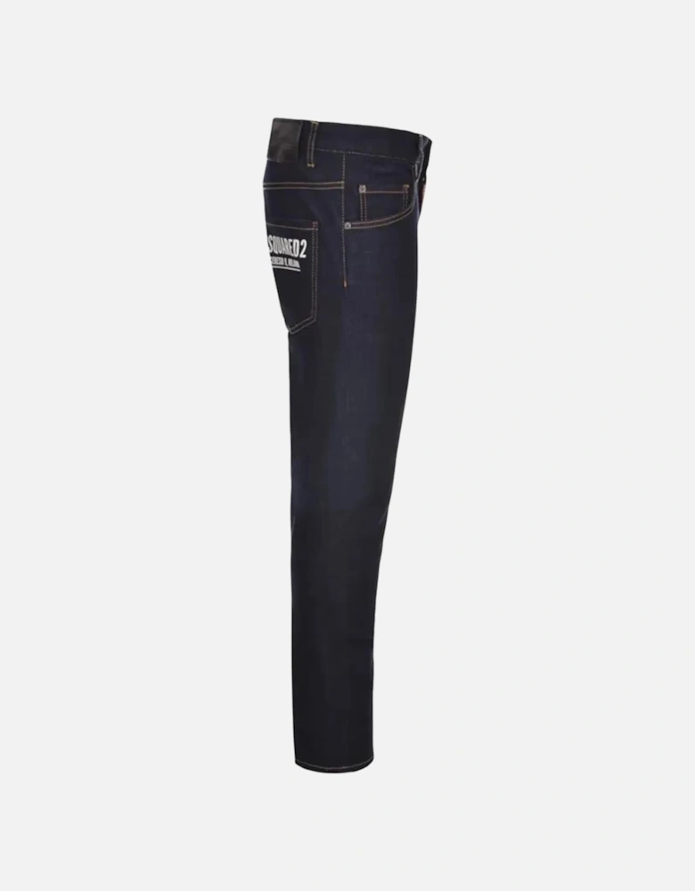 Skater Jean Italian Address Logo Jeans in Dark Blue