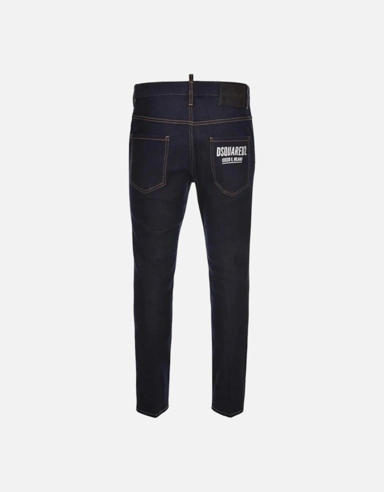 Skater Jean Italian Address Logo Jeans in Dark Blue