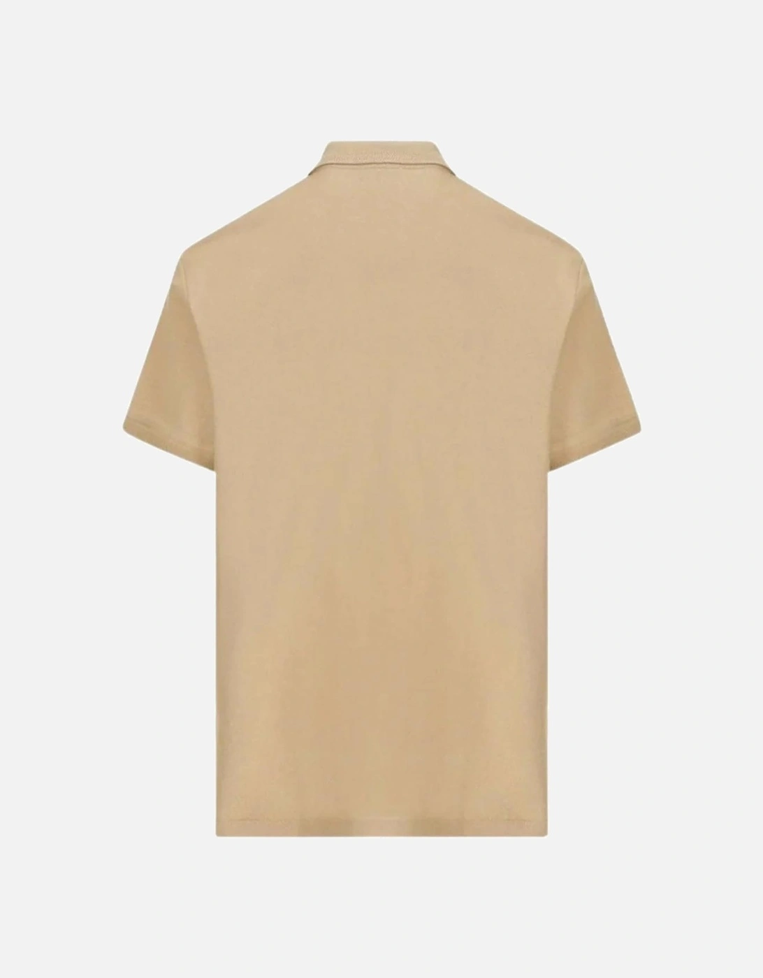 Branded Circle Logo Polo Shirt in Beige