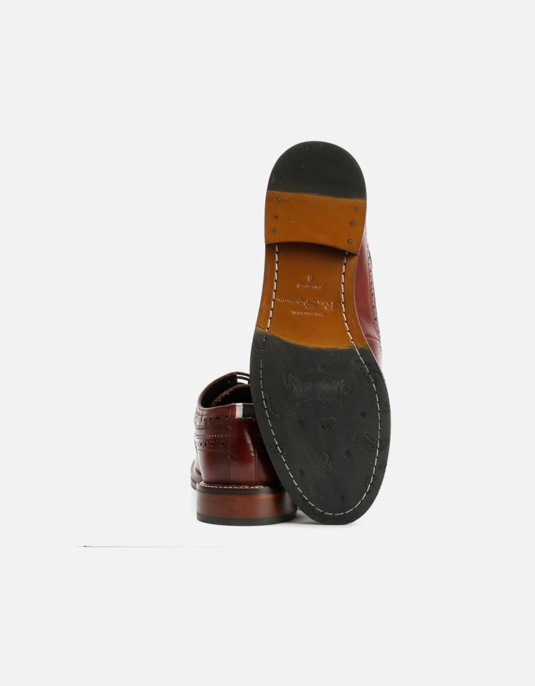 Archie Brogue Leather Men's Burgundy Lace-Up Shoes