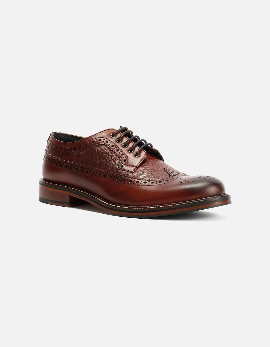 Archie Brogue Leather Men's Burgundy Lace-Up Shoes