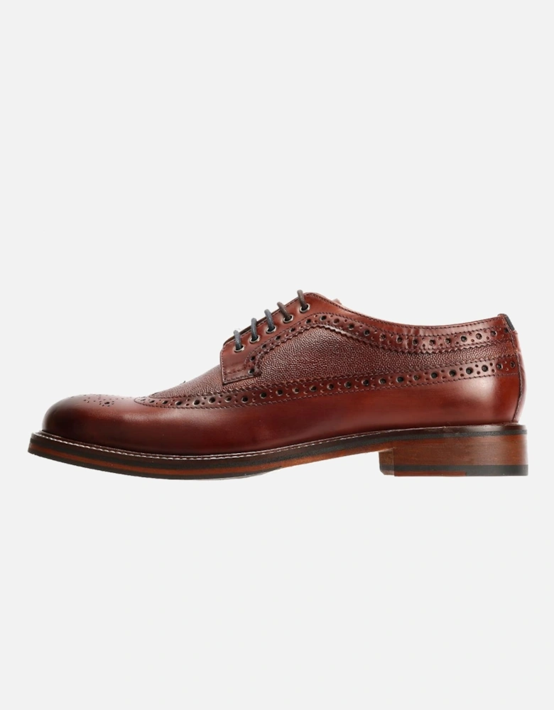 Archie Brogue Leather Men's Burgundy Lace-Up Shoes