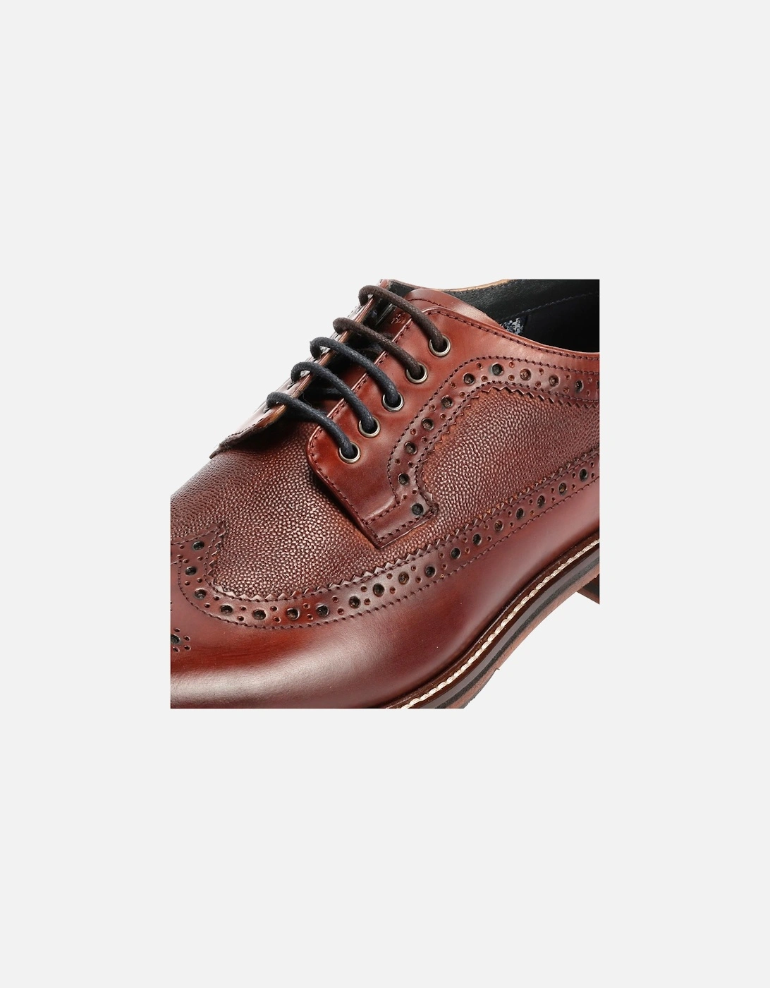 Archie Brogue Leather Men's Burgundy Lace-Up Shoes