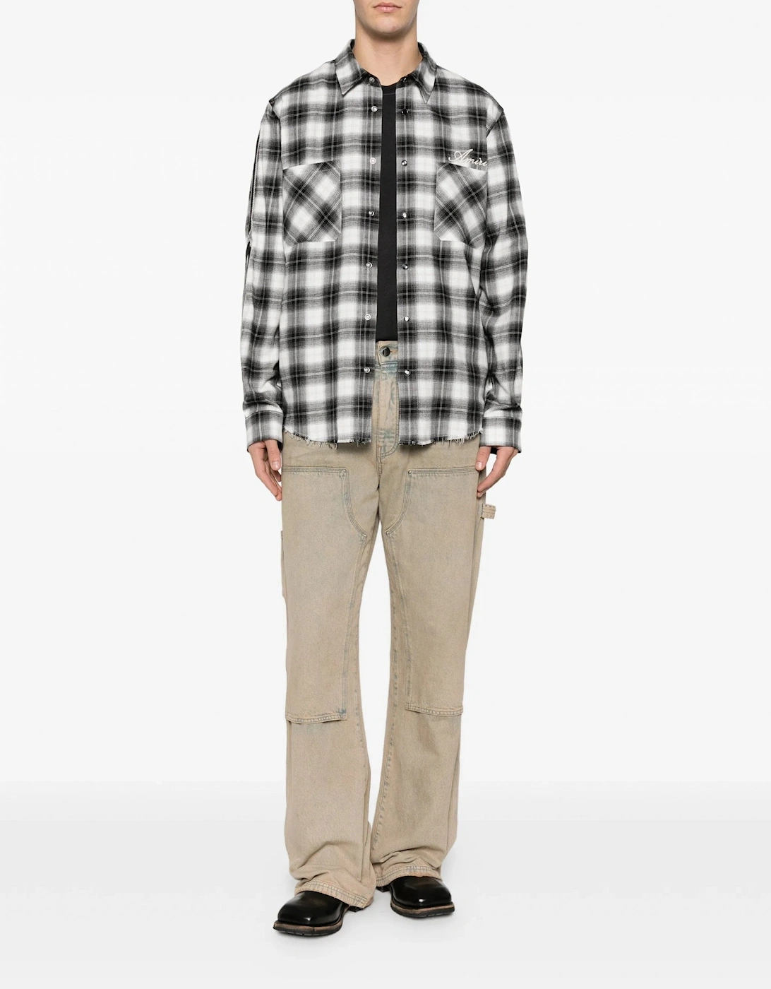 Bones Flannel Overshirt Black