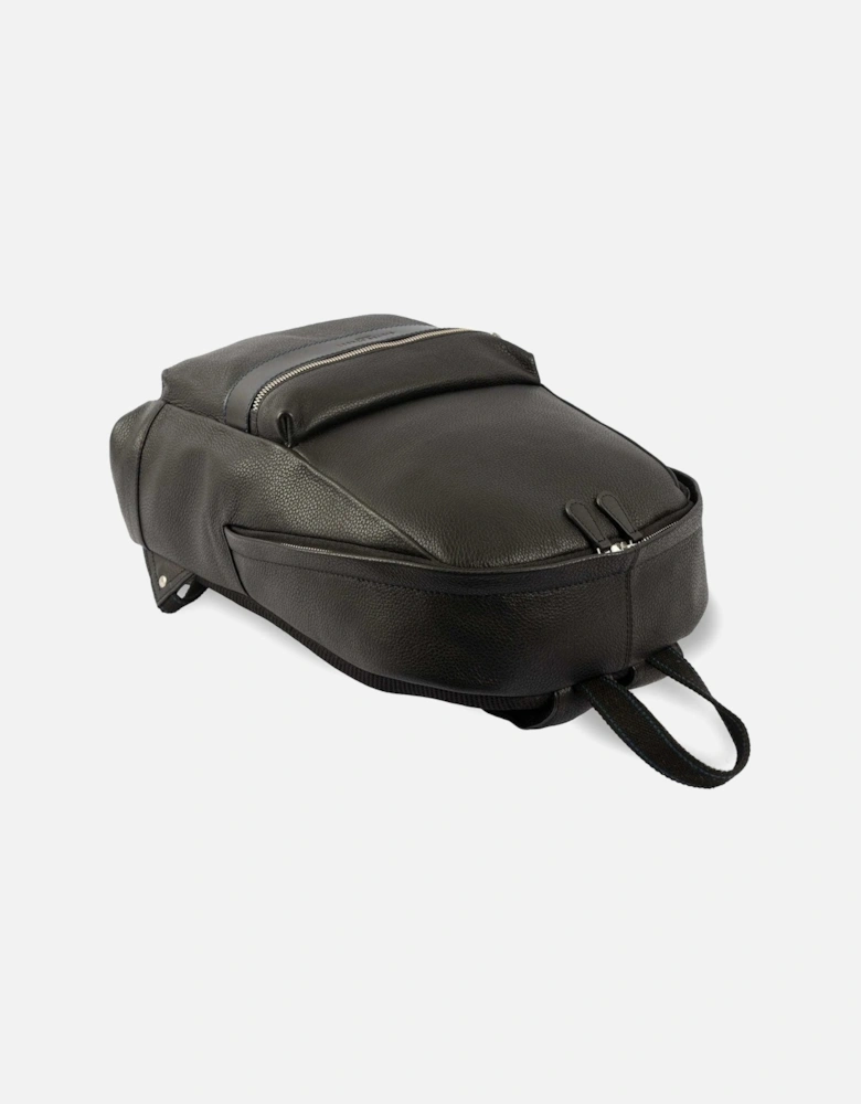 SERGIO Mens Leather Backpack Black