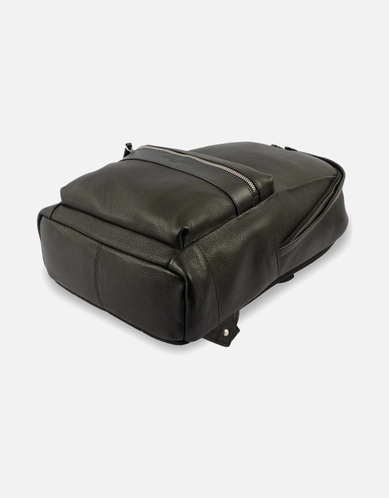 SERGIO Mens Leather Backpack Black