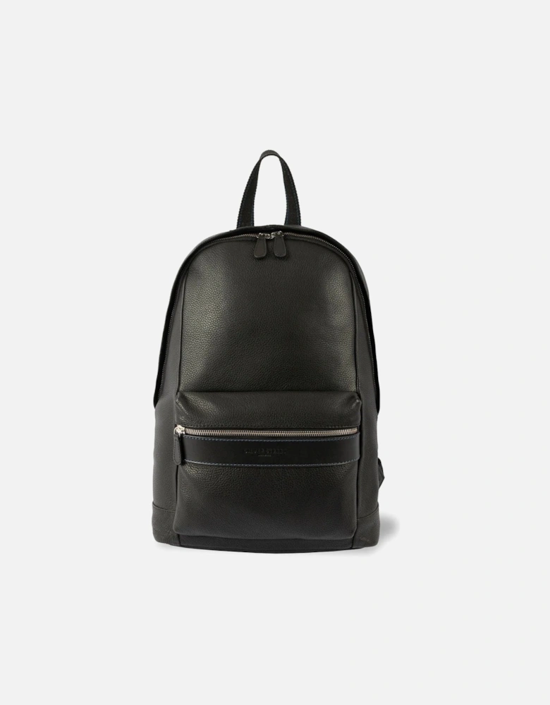 SERGIO Mens Leather Backpack Black