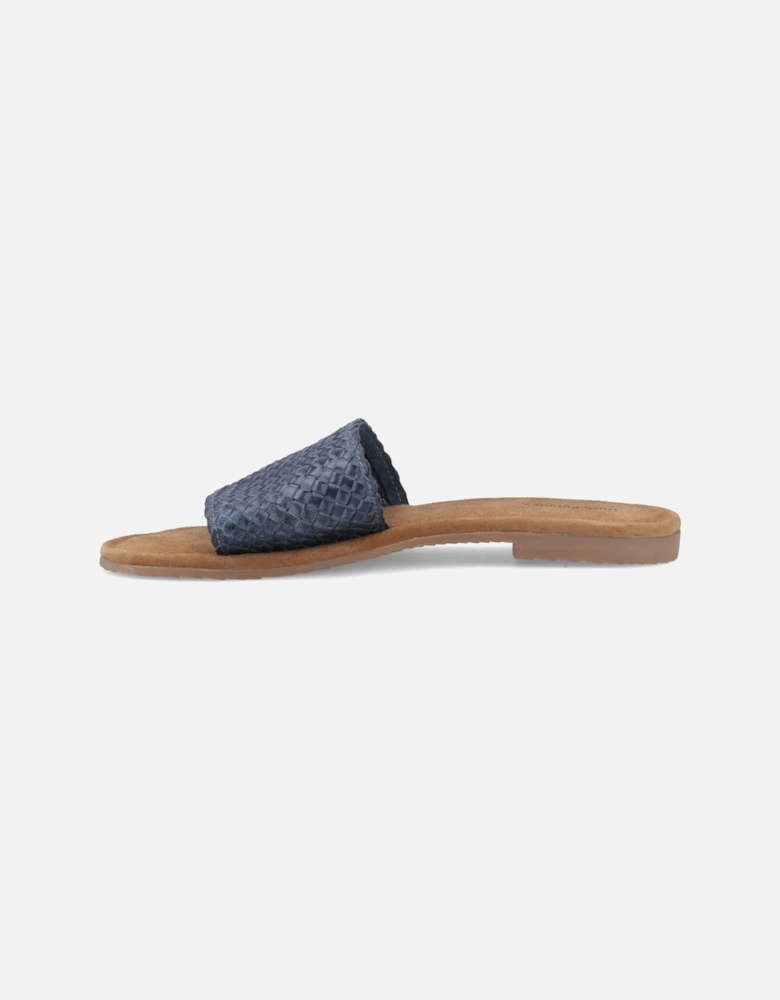 Hetty Slide Leather Women's Navy Wide Sandals