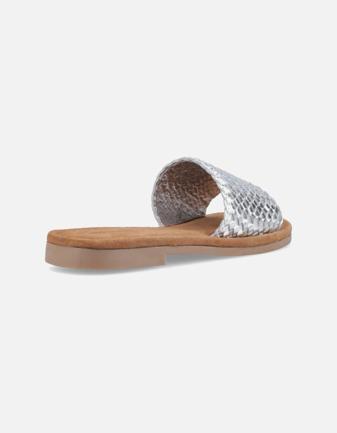 Hush Puppies Women's Silver Hetty Slide Leather Wide Sandals - Size 3 - Image 4