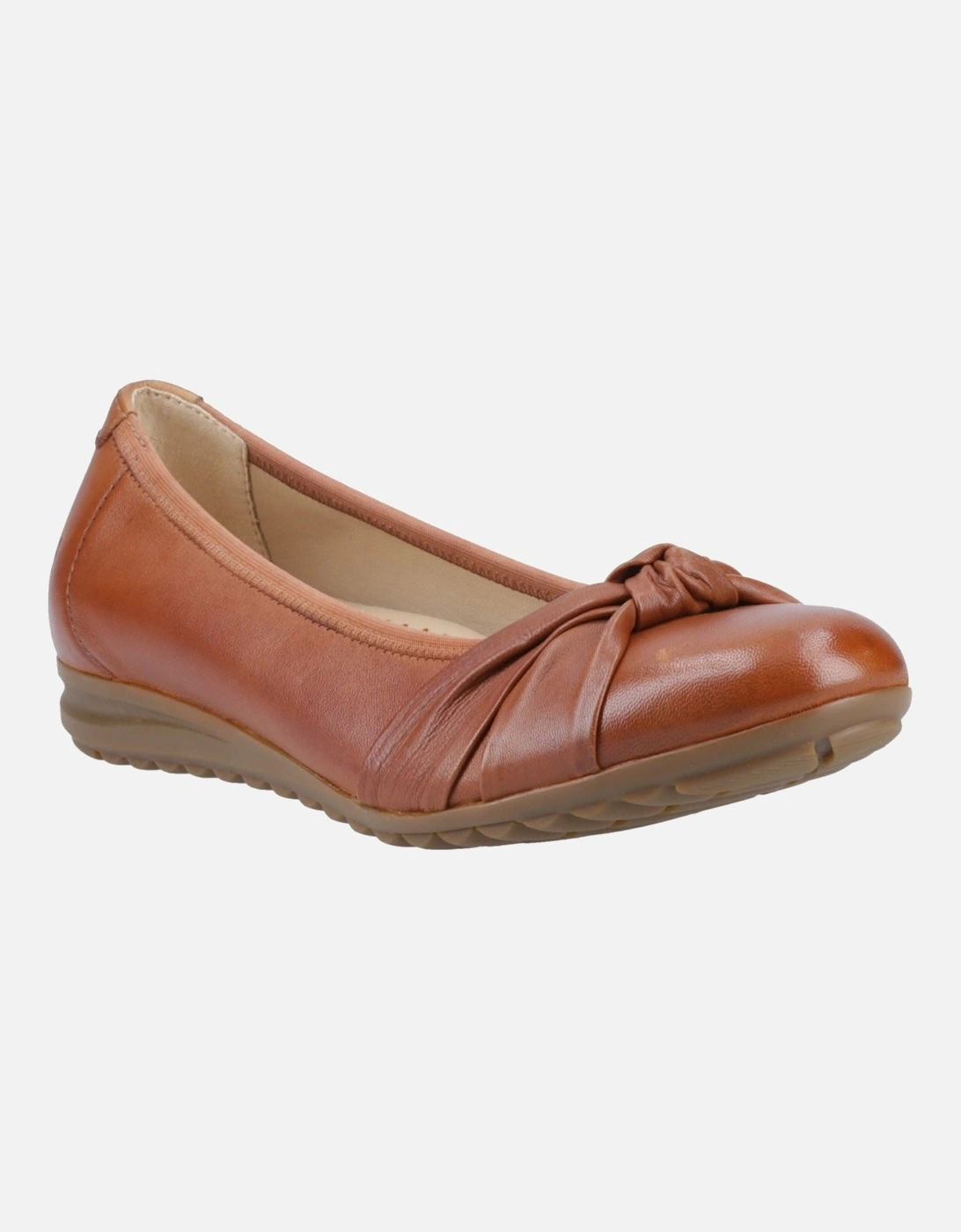 Hush Puppies Women's Brown Lilith Leather Tan Standard Flats - Size 7