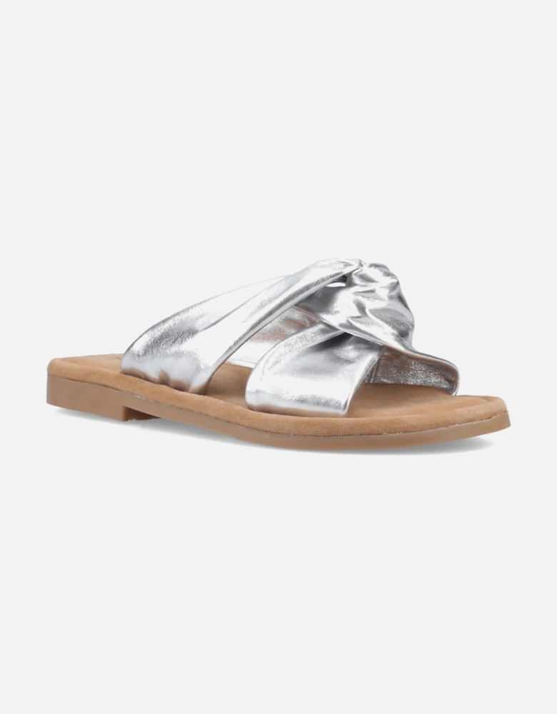 Amy Wide Fit Leather Women's Silver Standard Sandals