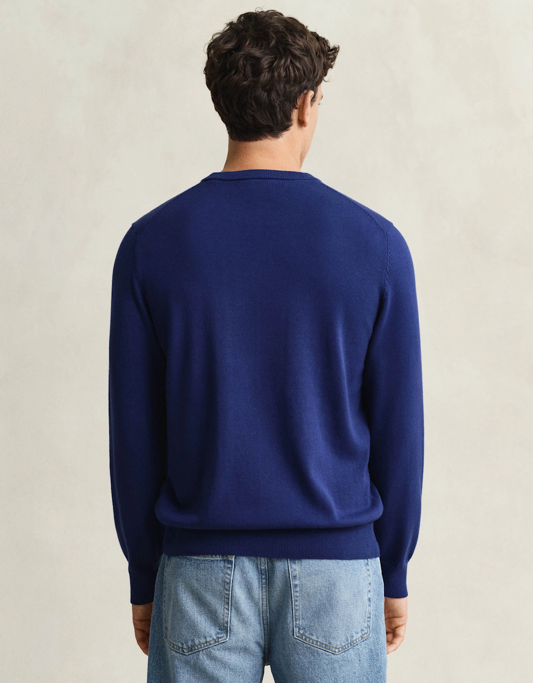 Mens Classic Cotton Crew Neck Jumper - 432 Rich Navy
